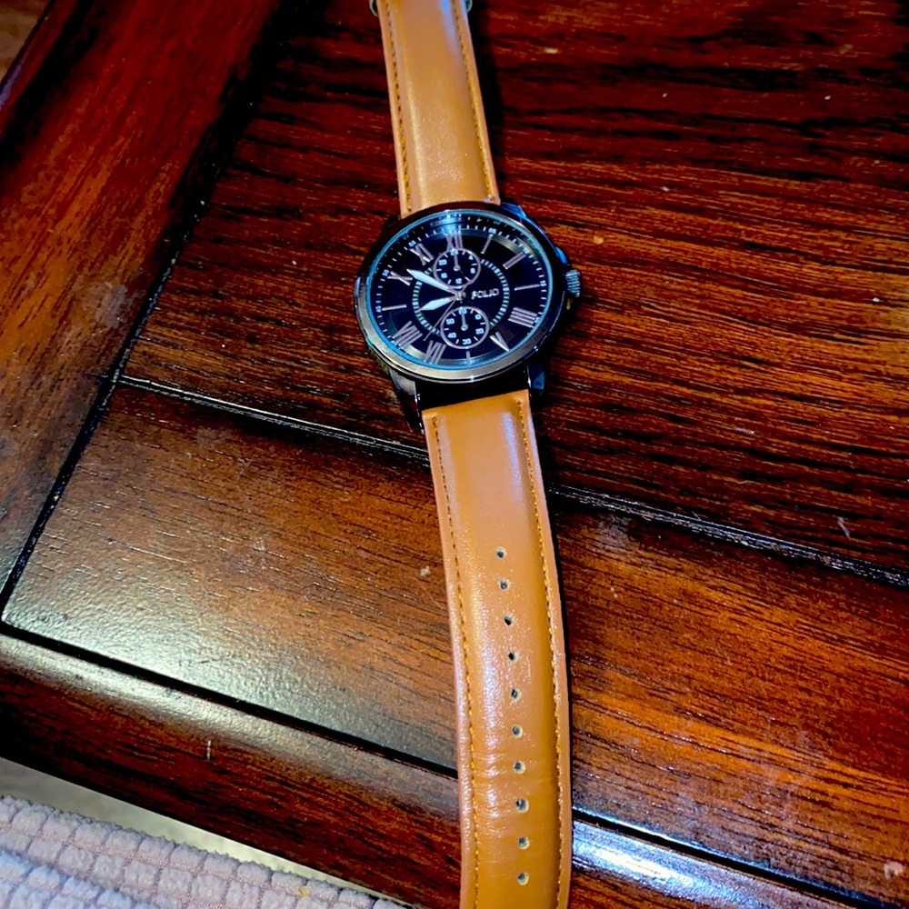 Brown leather watch